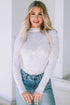 Star Embellished Sheer Mesh Long Sleeve Top